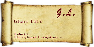 Glanz Lili névjegykártya