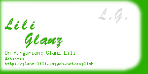 lili glanz business card